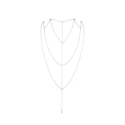 Ланцюжок для тіла Bijoux Indiscrets Magnifique Back and Cleavage Chain, срібний