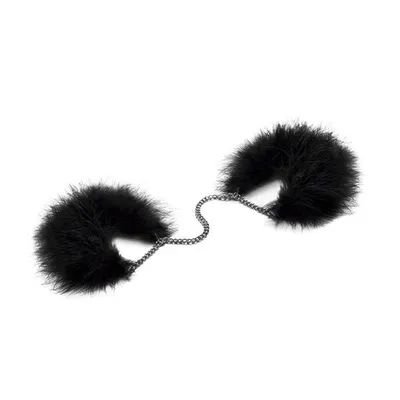Наручники Bijoux Indiscrets Za za zu feather handcuffs, пір'яні, чорні