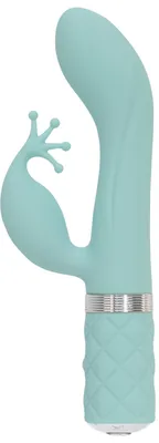 Вібратор-кролик Pillow Talk Kinky Teal з кристалом Swarovski, бірюзовий
