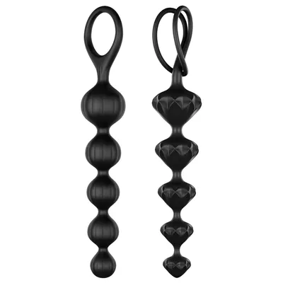 Набір анальних намистин Satisfyer Beads Black, силікон, чорний колір