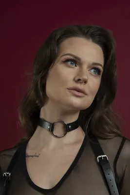 Чокер з кільцем Feral Feelings O-Ring Collar, чорний, натуральна шкіра