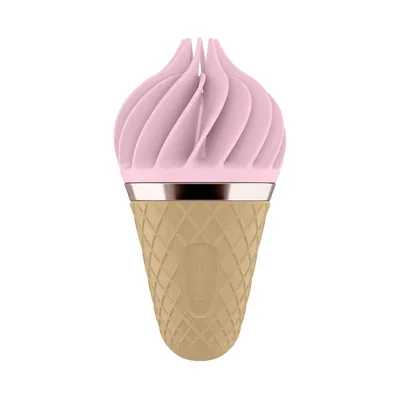 Стимулятор Satisfyer Lay-On - Sweet Treat Pink/Brown у формі морозива