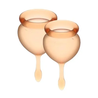 Набір менструальних чаш Satisfyer Feel Good (orange), 15 мл і 20 мл