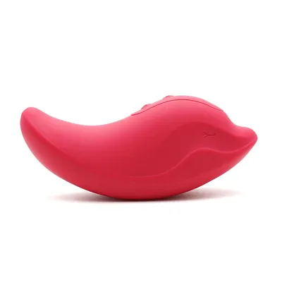 Вібратор KISSTOY Heidi Red — кліторальний стимулятор у формі дельфіна