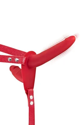 Страпон з вібрацією Fetish Tentation Vibrating Strap-On with Double Dildo Red