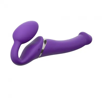 Безремінний страпон з вібрацією Strap-On-Me Vibrating Violet M, діаметр 3,8 см