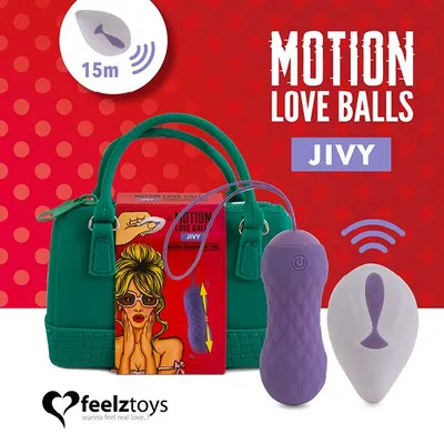Вагінальні кульки FeelzToys Motion Love Balls Jivy з вібрацією та пультом ДУ, 7 режимів