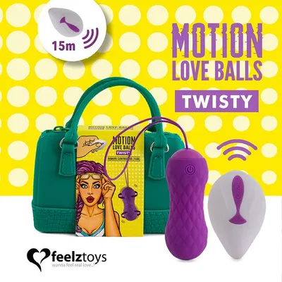 Вагінальні кульки FeelzToys Motion Love Balls Twisty з пультом ДК, 7 режимів