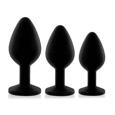 Набір анальних пробок RIANNE S Booty Plug Set (3 розміри, силікон, стрази)