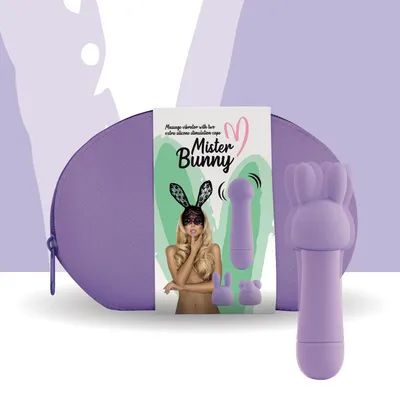 Мінівібратор FeelzToys Mister Bunny Purple з двома насадками