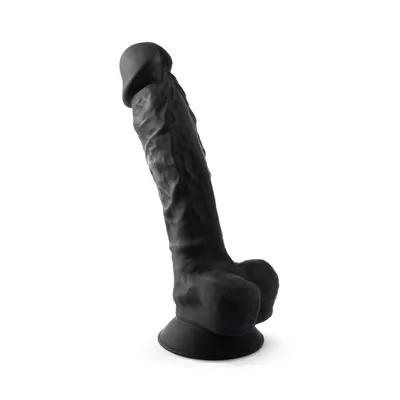 Фалоімітатор SilexD Vetus Black (MODEL 1 size 8in), двошаровий, силікон + Silexpan, діаметр 4,2 см