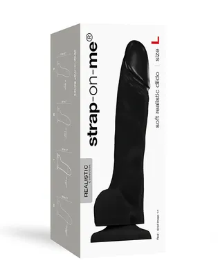 Реалістичний фалоімітатор Strap-On-Me SOFT REALISTIC DILDO Black, розмір L