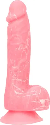 Фалоімітатор ADDICTION Brandon 7.5" Pink G.I.D., 19 см, силікон, що світиться у темряві