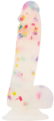 Фалоімітатор ADDICTION Party Marty 7.5" Frost & Confetti, 19 см, силікон