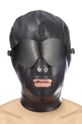Капюшон для БДСМ зі знімною маскою Fetish Tentation BDSM hood in leatherette