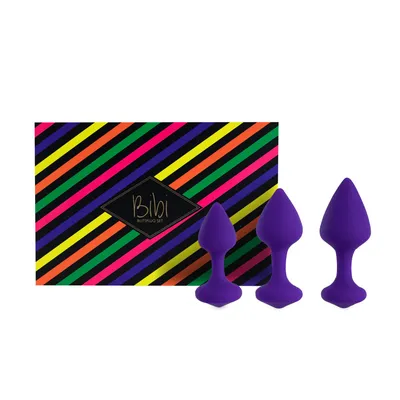 Набір силіконових анальних пробок FeelzToys Bibi Butt Plug Set 3 pcs, фіолетовий