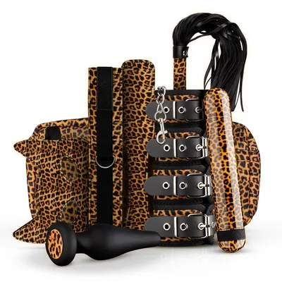 Набір BDSM-аксесуарів Panthra Gato 8-piece set, леопардовий принт