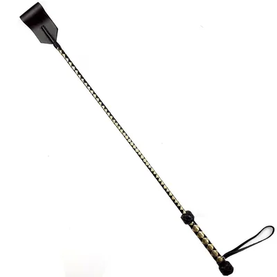 Стек класичний Art of Sex Riding crop Classic, натуральна шкіра, 75 см, чорно-золотий