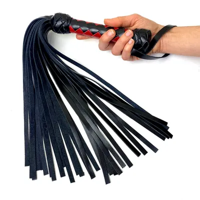 Флогер Art of Sex Flogger Martinet, 30 хвостів по 35 см, чорно-червоний