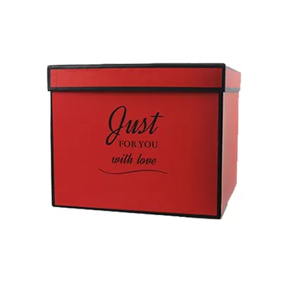 Подарункова коробка Just for you, червона, L - 25х22х18 см