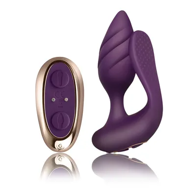 Анально-вагінальний вібратор для пар Rocks Off Cocktail Purple, з пультом ДК