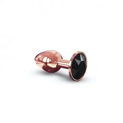 Анальна пробка металева Dorcel Diamond Plug S з чорним кристалом, мідна