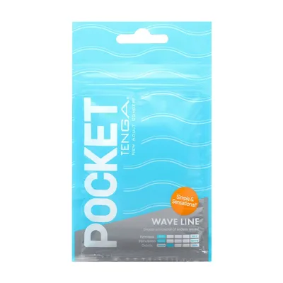 Мастурбатор TENGA Pocket Wave Line, компактний, з лубрикантом