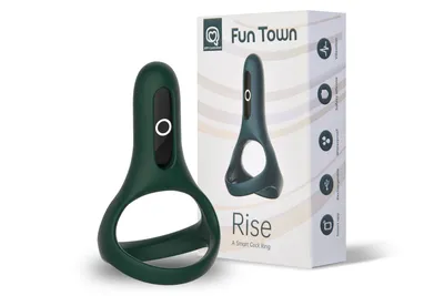 Подвійне ерекційне кільце Fun Town Rise Turquoise з вібрацією, зелене