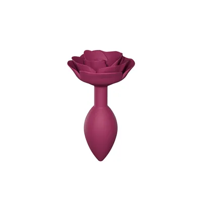 Анальна пробка Love To Love OPEN ROSES M SIZE - PLUM STAR, силіконова, з трояндою на основі