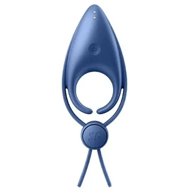 Ерекційне віброкільце-ласо Satisfyer Sniper з регулюванням розміру, синє
