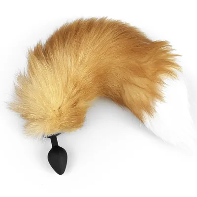 Анальна пробка з хвостом із натурального хутра Art of Sex size M Red Fox