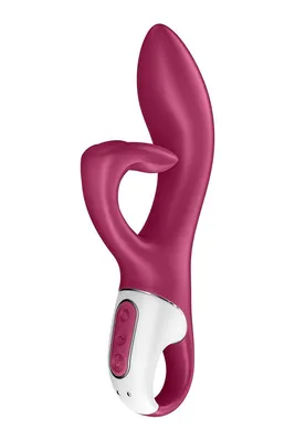 Вібратор-кролик Satisfyer Embrace me Berry з потрійним кліторальним відростком