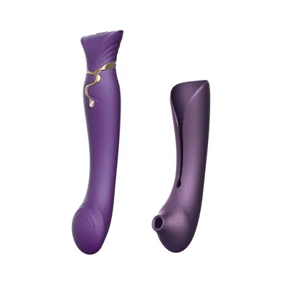 Смартвібратор 3в1 Zalo — Queen Set Twilight Purple з пульсівною перлиною та вакуумом