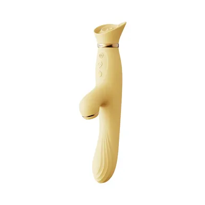 Вібратор Zalo ROSE Vibrator з підігрівом та вакуумною стимуляцією Lemon Yellow