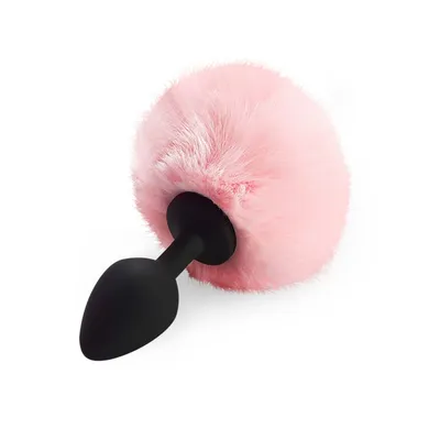 Анальна пробка М Art of Sex Silicone Butt Plug Rabbit Tail Pink, діаметр 3,5 см
