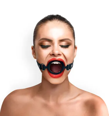 Кляп-розширювач Art of Sex – Gag Ring, чорний, натуральна шкіра