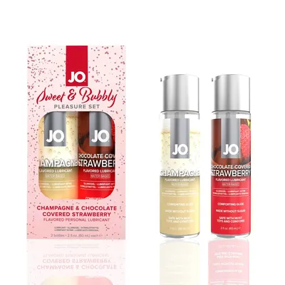 Набір оральних лубрикантів JO Sweet&Bubbly — Champagne & Chocolate Covered Strawberry (2×60 мл)