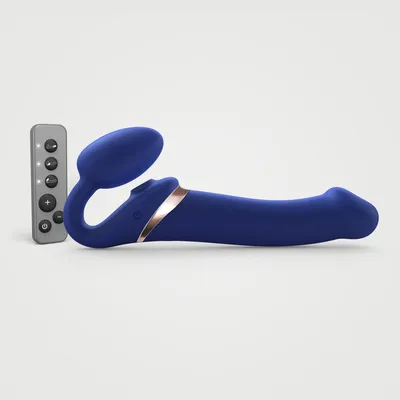 Безремінний вібрострапон Strap-On-Me MULTI ORGASM Blue L