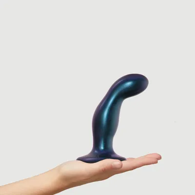 Дилдо-насадка Strap-On-Me DILDO PLUG SNAKY METALLIC BLUE, розмір M