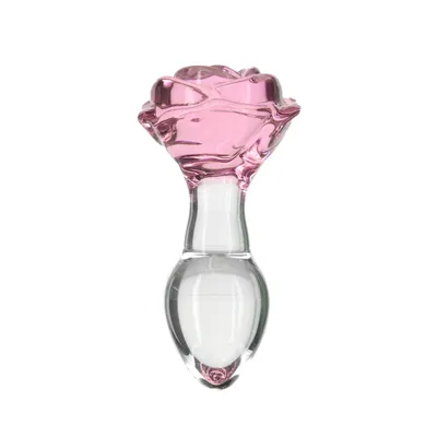 Скляна анальна пробка Pillow Talk Rosy Luxurious Glass Anal Plug, ⌀3,3 см