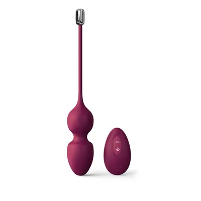 Вагінальні кульки Dorcel LOVE BALLS PLUM з вібрацією та рухом внутрішньої кульки, пульт ДК