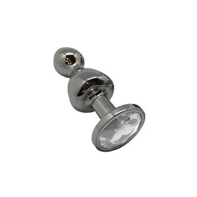 Металева анальна пробка Wooomy Lollypop Double Ball Metal Plug S, діаметр 2,8 см
