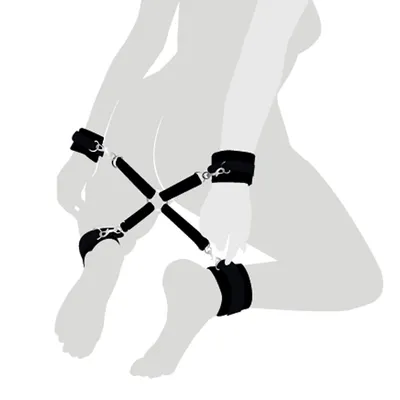 Хрестовина з натуральної шкіри Art of Sex – 4 Way Connector, чорна