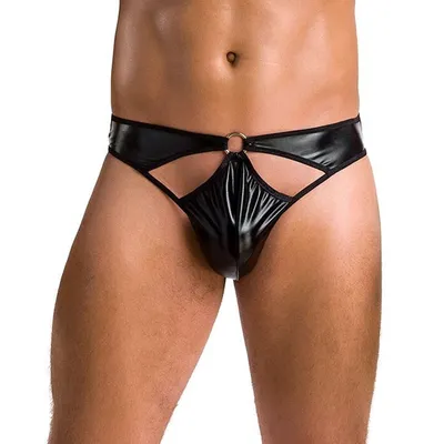 Чоловічі стрінги Passion Thong Paul S/M, чорні, під латекс