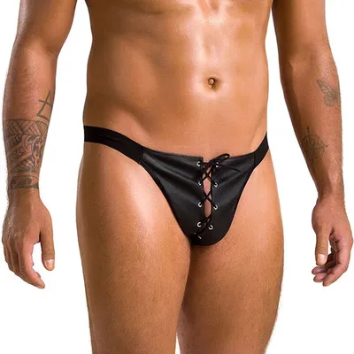Чоловічі сліпи на шнурівці Passion Slip Ben L/XL, екошкіра