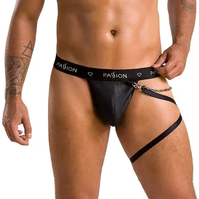Чоловічі танга з підв'язкою Passion Thong Bill S/M, чорні