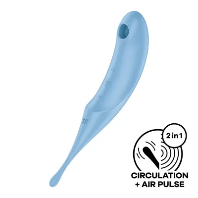 Вібратор для клітора Satisfyer Twirling Pro Blue з вакуумною стимуляцією
