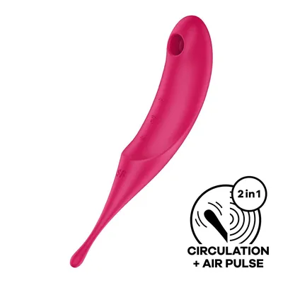 Вібратор для клітора Satisfyer Twirling Pro Red з вакуумною стимуляцією