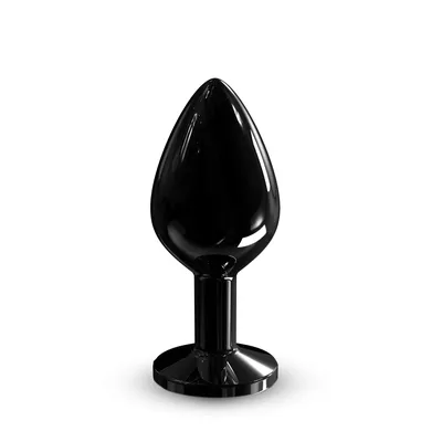 Анальна пробка металева Dorcel Diamond Plug Black M з кристалом