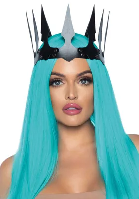 Корона злої королеви Leg Avenue Faux leather spiked crown Black